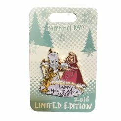 Disney Holidays Pin - Happy Holidays 2018 - Belle And Lumiere