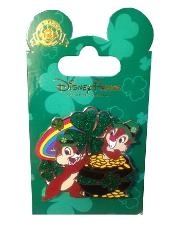 Disney St. Patrick's Day Pin - Chip N' Dale - Pot Of Gold 3 Disney St. Patrick's Day Pin - Chip N' Dale - Pot Of Gold