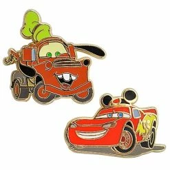 Disney Pins- Mater And Lightning McQueen Cars-- 2-Pc.