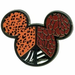 Disney Pin- Mickey Mouse Icon - Animal Print Peace Sign