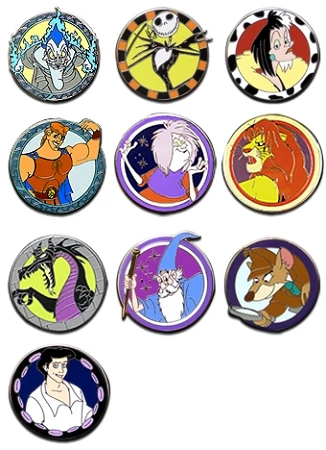 Disney Mystery Pin Set - Good Vs Evil - 2 Random 3 Disney Mystery Pin Set - Good Vs Evil - 2 Random