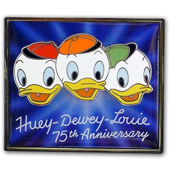 Disney 75th Anniversary Pin - Huey, Dewey And Louie - Limited Edition 3 Disney 75th Anniversary Pin - Huey, Dewey And Louie - Limited Edition
