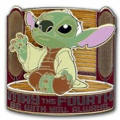 Disney Star Wars Pin - May The Fourth - Stitch Jedi Master Yoda - LE