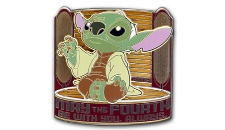 Disney Star Wars Pin - May The Fourth - Stitch Jedi Master Yoda - LE 3 Disney Star Wars Pin - May The Fourth - Stitch Jedi Master Yoda - LE