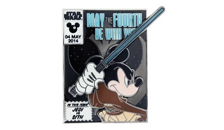 Disney Star Wars Pin - 2014 May The Fourth Be With You - Jedi Mickey 3 Disney Star Wars Pin - 2014 May The Fourth Be With You - Jedi Mickey