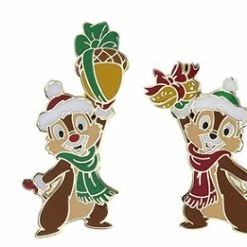 Disney Christmas Pin - Chip And Dale - Acorn Presents