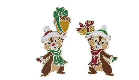 Disney Christmas Pin - Chip And Dale - Acorn Presents 3 Disney Christmas Pin - Chip And Dale - Acorn Presents