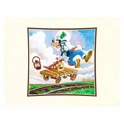 Disney Art Print - Goofy On A Handcar Deluxe Print On Paper