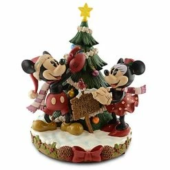 Disney Medium Figure - Christmas - Minnie And Mickey Mouse Tree Farm