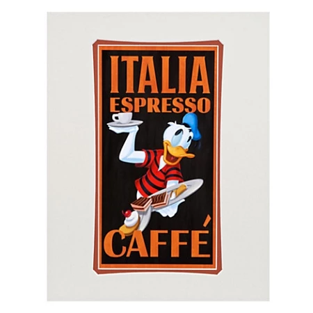 Disney Art Print - Donald Duck Italia Espresso - By Brian Blackmore 3 Disney Art Print - Donald Duck Italia Espresso - By Brian Blackmore