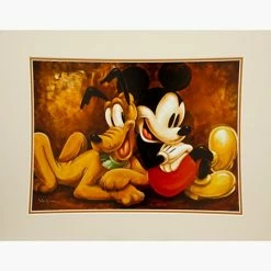 Disney Art Print - Mickey Mouse And Pluto - Taking It Easy