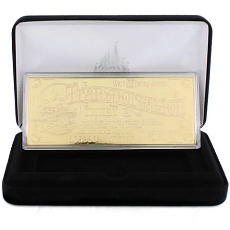 Disney Collectors Golden Ticket Replica - Transportation Ticket - 24K 3 Disney Collectors Golden Ticket Replica - Transportation Ticket - 24K