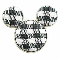 Disney Pin- Cloth Black Checkerboard Icon Mickey Mouse