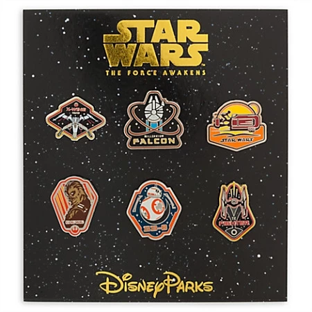 Disney Booster Pin Set - Star Wars - The Force Awakens 3 Disney Booster Pin Set - Star Wars - The Force Awakens