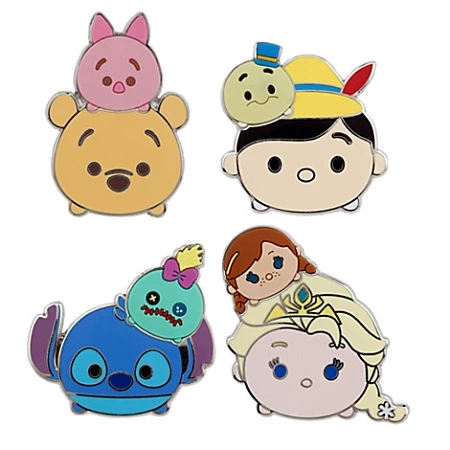 Disney Booster Pin Set - Tsum Tsum - Set Of 4 3 Disney Booster Pin Set - Tsum Tsum - Set Of 4