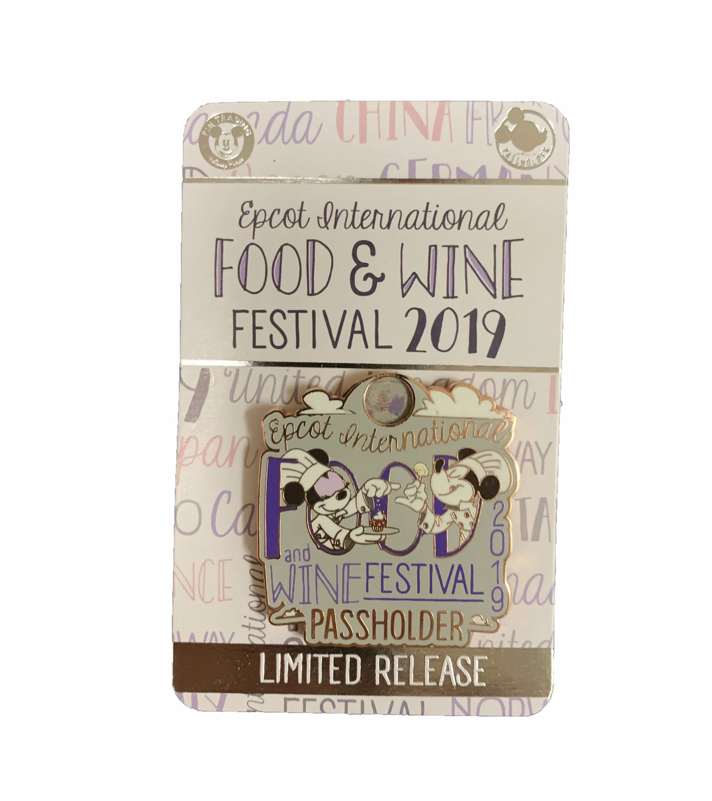 Disney Food & Wine Festival Pin - 2019 Mickey & Minnie - Passholder 3 Disney Food & Wine Festival Pin - 2019 Mickey & Minnie - Passholder
