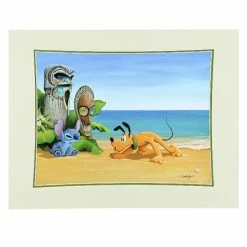 Disney Bolly Art Print - Suspicious Tiki - Pluto And Stitch