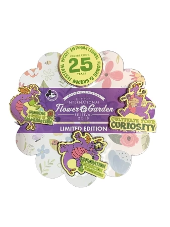 Disney Pin Set - 2018 Flower And Garden Festival - Figment Passholder 3 Disney Pin Set - 2018 Flower And Garden Festival - Figment Passholder