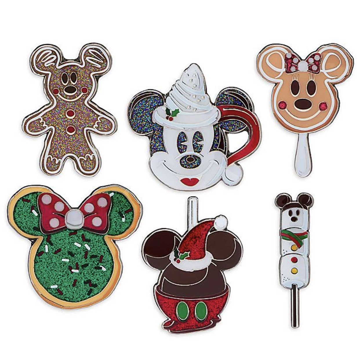 Disney Holiday Pin Set - Disney Parks Food Icons - Set Of 6 3 Disney Holiday Pin Set - Disney Parks Food Icons - Set Of 6