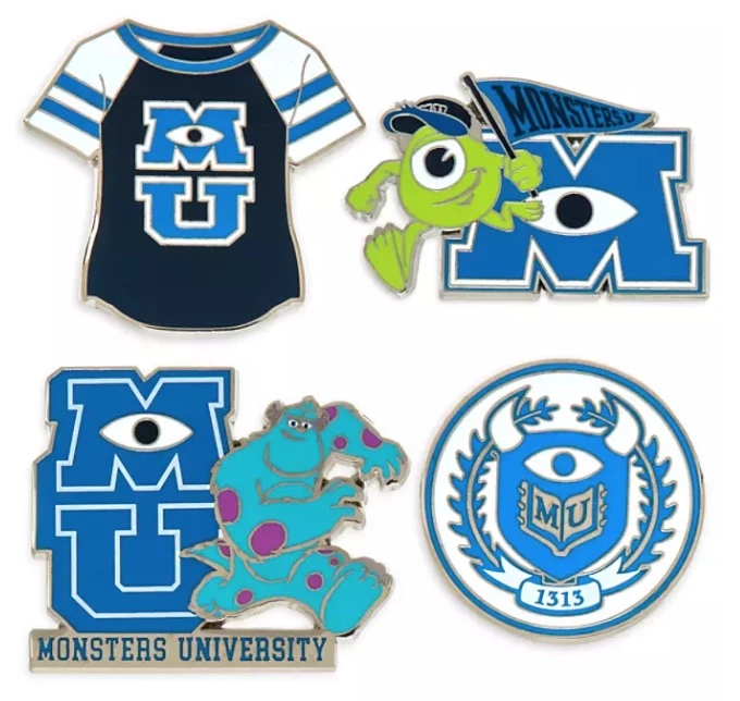 Disney Insignia Pin Set - Monsters University - Set Of 4 3 Disney Insignia Pin Set - Monsters University - Set Of 4